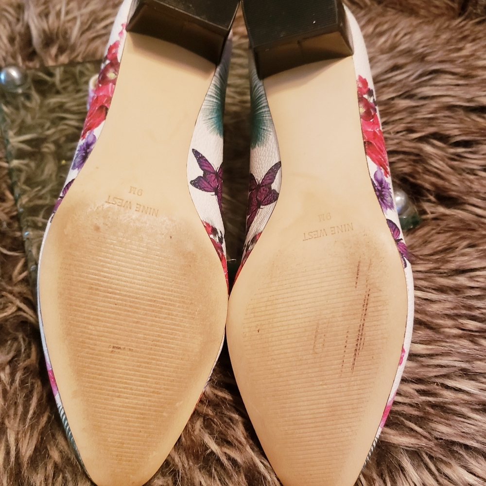 Nine West Pruce Block Heels Multi Color Size 9m - image 6
